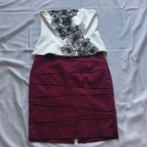 White House Black Market Satin skirt and top